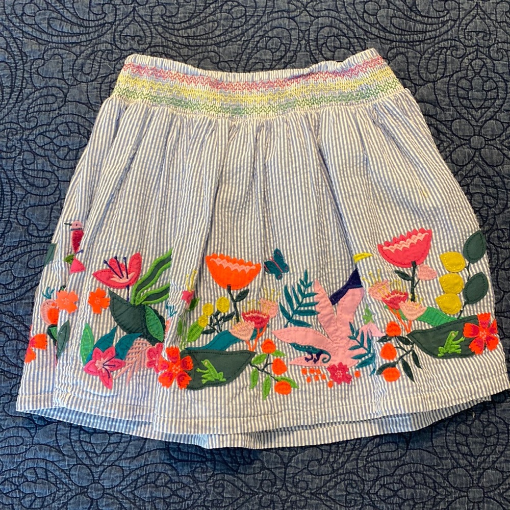 Play Condition Mini Boden Seersucker Tropical Skirt Size 9 - 10